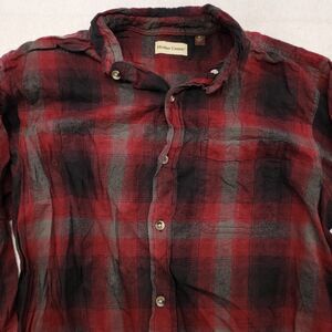 Hobbs Creek Tartan Flannel Casual Button Up Shirt Mens Size Medium M Red Black
